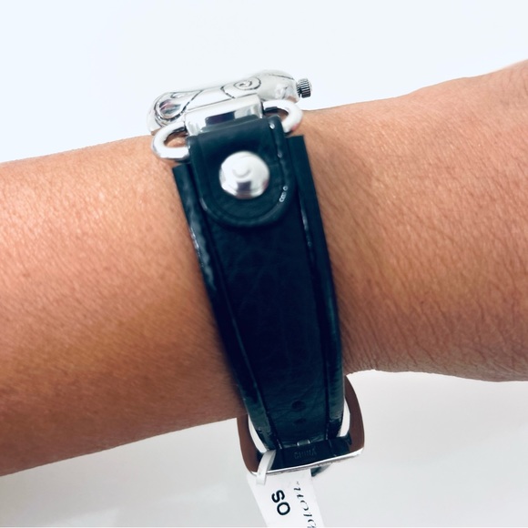 BRIGHTON BLACK LEATHER BANDING WOMEN’S WATCH BR 5007 - Picture 7 of 8